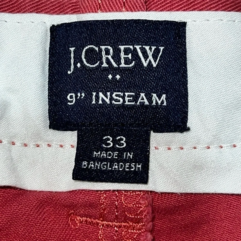 J. Crew Red Flat Front Shorts Vibrant Style 33, 9” inseam